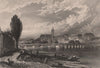 BASEL BASLE. Attractive town view. Fishermen. Switzerland. Rhine Valley 1875