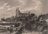 SPEYER. View of the cathedral & town. Steel engraving. Germany Rhine Valley 1875