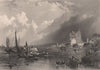 ELFELDT (ELTVILLE). Electoral castle. Steel engraving. Germany Rhine Valley 1875