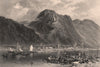ST GOARHAUSEN. View of the town & Burg Katz Castle. Germany Rhine Valley 1875