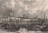 COLOGNE KÖLN. Cathedral pre-completion. Great/Groß St Martin. Germany Rhine 1875