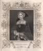 KING HENRY VIII'S WIVES. Queen Jane Seymour. TALLIS 1853 old antique print