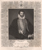 BRITISH HISTORY. Sir Christopher Hatton. TALLIS 1853 old antique print picture