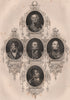 ROYAL NAVY OFFICERS. Hardy Dundonald Napier Codrington Sidney Smith 1853 print
