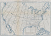 USA. Magnetic meridians January 1890. Annual declination change. USCGS 1889 map