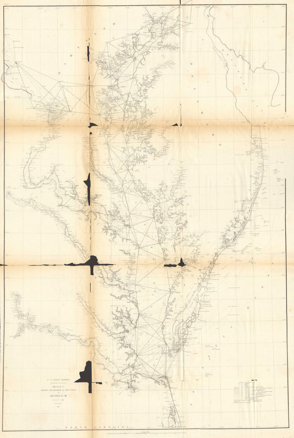 CHESAPEAKE BAY.Washington DC Baltimore Maryland Delaware.Delmarva.USCGS 1871 map