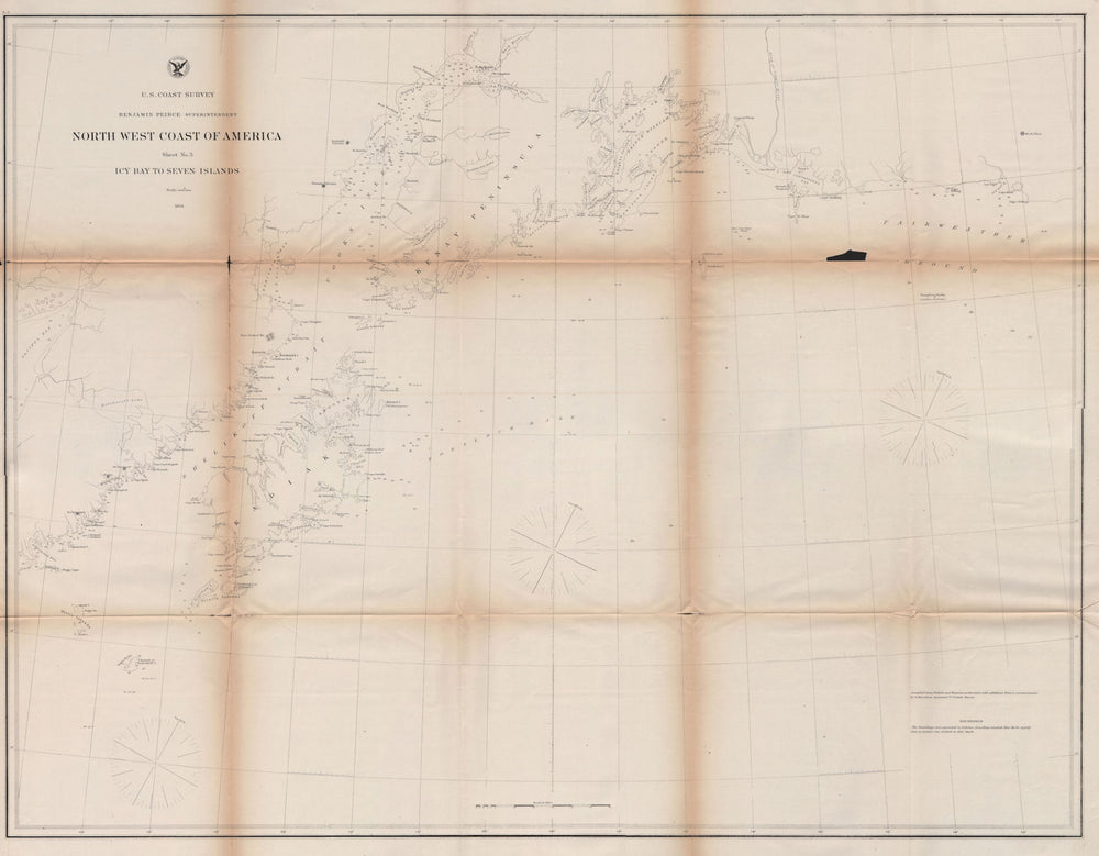 GULF OF ALASKA COAST CHART. Anchorage. Mt St Elias. Icy Bay. USCGS 1871 map
