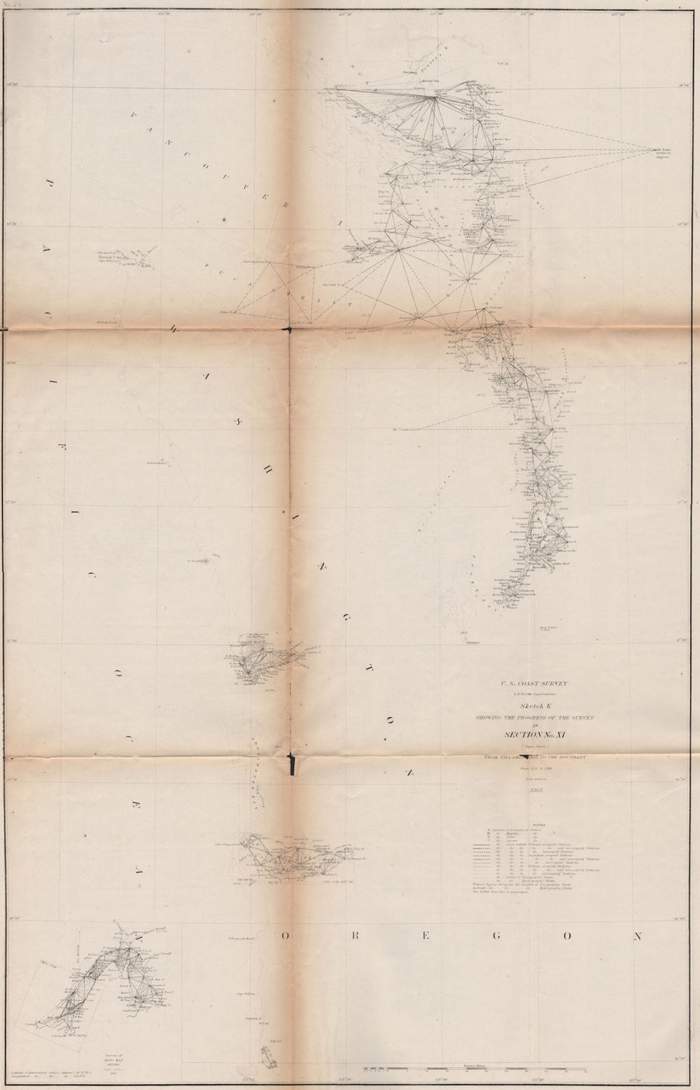 WASHINGTON COAST. Columbia River Seattle Tacoma Puget Sound. USCGS 1871 map