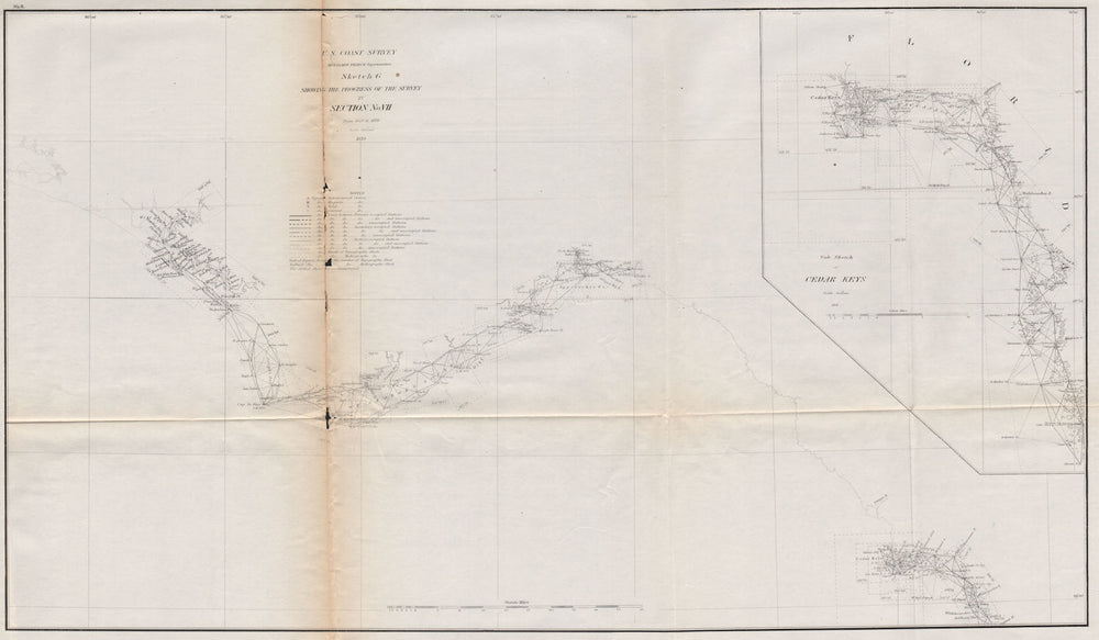 FLORIDA GULF COAST SURVEY.St Andrews Bay-Cedar Key-Chassahowitzka.USCGS 1870 map
