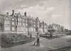 SANDRINGHAM HOUSE. Gardeners sweeping. Norfolk 1900 old antique print picture
