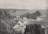 CORNWALL. Old Lizard head and Kynance Cove 1900 antique print picture