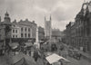 READING. Market Place. Carts stalls. Berkshire 1900 old antique print picture