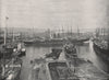 SOUTHAMPTON DOCKS. Ocean liner steamship. Sailing ships. Hampshire 1900 print