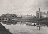 CAMBRIDGE. King's College and Chapel. Cambridgeshire 1900 old antique print