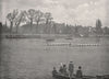 THE OXFORD AND CAMBRIDGE BOAT RACE. On the Thames. London 1900 old print