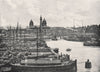 HULL. from the Docks. Many boats. Yorkshire 1900 old antique print picture