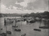 CORNWALL. Newquay Harbour 1900 old antique vintage print picture