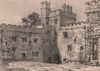 HADDON HALL. The Courtyard. Derbyshire 1836 old antique vintage print picture