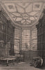 HADDON HALL. Interior oriel window in drawing room. Derbyshire 1836 old print