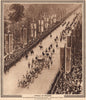 CORONATION 1937. Avenue of Banners. State coach on The Mall 1937 old print