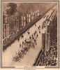 CORONATION 1937. Avenue of Banners. State coach on The Mall 1937 old print