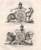 DUKE OF GLOUCESTER; DUKE OF CUMBERLAND. Coat of Arms. Heraldry 1790 old print