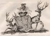 DEVONSHIRE. Coat of Arms. Heraldry 1790 old antique vintage print picture