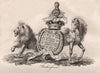 BUCKINGHAM. Coat of Arms. Heraldry 1790 old antique vintage print picture