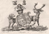 LEICESTER. Coat of Arms. Heraldry 1790 old antique vintage print picture