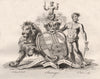STRANGE. Coat of Arms. Heraldry 1790 old antique vintage print picture