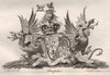 HAMPDEN. Coat of Arms. Heraldry 1790 old antique vintage print picture