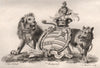 VERNON. Coat of Arms. Heraldry 1790 old antique vintage print picture