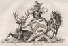 BRUDENELL. Coat of Arms. Heraldry 1790 old antique vintage print picture