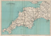 SOUTH WEST ENGLAND. Devon and Cornwall touring map. WARD LOCK c1955 old