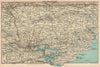CORK AND ENVIRONS. Cobh harbour. Youghal. Ireland. STANFORD 1908 old map