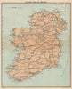 IRELAND. Railway map of Ireland. STANFORD 1908 old antique plan chart