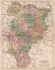 COUNTY KILDARE. Antique county map. Leinster. Ireland. BARTHOLOMEW 1882