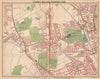 LONDON N. Muswell Hill Alexandra Park Wood Green Finchley Crouch End 1913 map