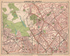 LONDON N. Hampstead Holloway Highgate Kentish Town Belsize Park 1913 old map