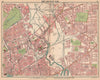 LONDON E. Bow West Ham Bromley Stratford Old Ford. Bus & tram routes 1913 map