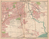LONDON E. East Ham Barking Plaistow Beckton. Bus & tram routes 1913 old map