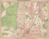 LONDON SW.Wimbledon Summerstown Southfields Wandsworth.Bus/tram routes 1913 map