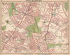 LONDON S. Tooting Streatham Balham Tulse Hill. Bus & tram routes 1913 old map