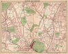 LONDON S.Norwood Sydenham Dulwich Forest Hill W Dulwich.Bus tram routes 1913 map