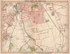 LONDON SE. Rushey Green Grove Park Catford Sydenham. Bus & tram routes 1913 map