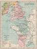 ENGLAND & FRANCE. Kingdoms & dependencies in 1259. English possessions 1907 map