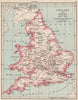 ENGLAND AND WALES 1485-1603. showing counties & towns 1907 old antique map