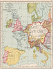 HOLY ROMAN EMPIRE 1525. Western Europe in the time of Charles V 1907 old map