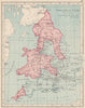 ENGLISH CIVIL WAR MAY 1643.King(red)Parliament(blue).Battles/dates 1907 map