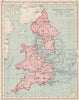 ENGLISH CIVIL WAR DEC 1643.King(red)Parliament(blue).Battles/dates 1907 map